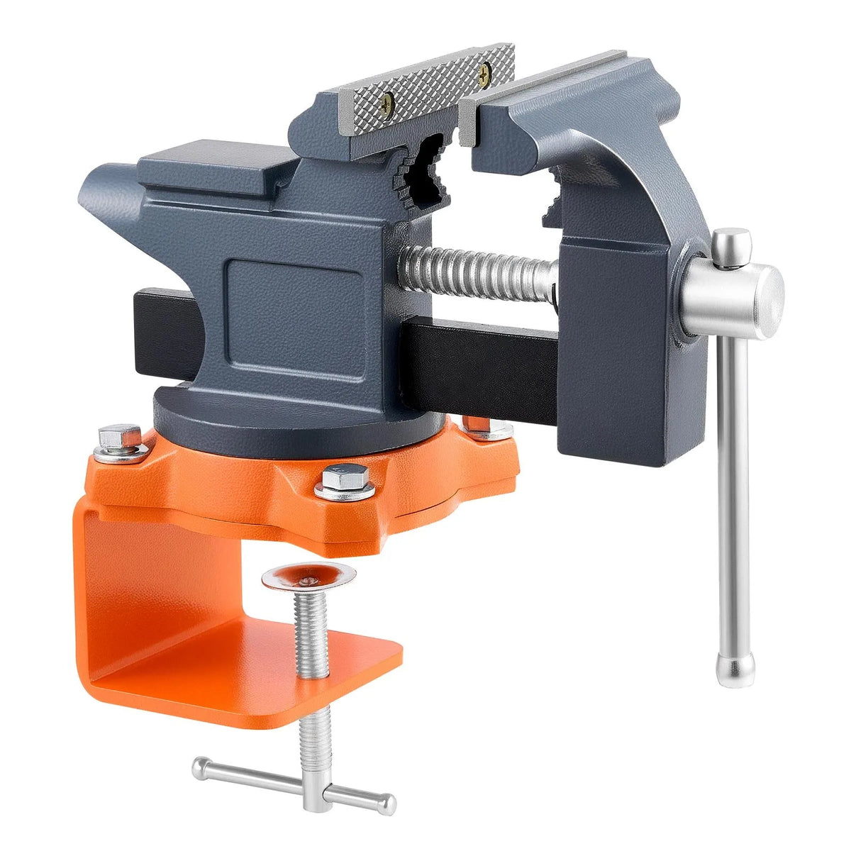 VEVOR Bench Vise 114 mm with 270° Swivel Base and Quick Release, Cast Iron, Pipe Jaws