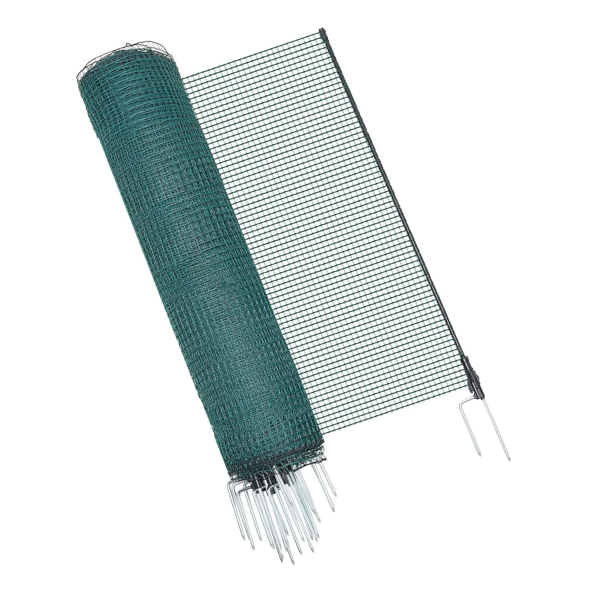 VEVOR pagaidu žogs ar stabiem, 1,2 x 25 m plastmasas sieta žogs ar dubultajiem mietiem un nostiprināšanas virvēm, piemērots suņiem, vistām, augiem un āra teritorijām - ZEMLETES.LV