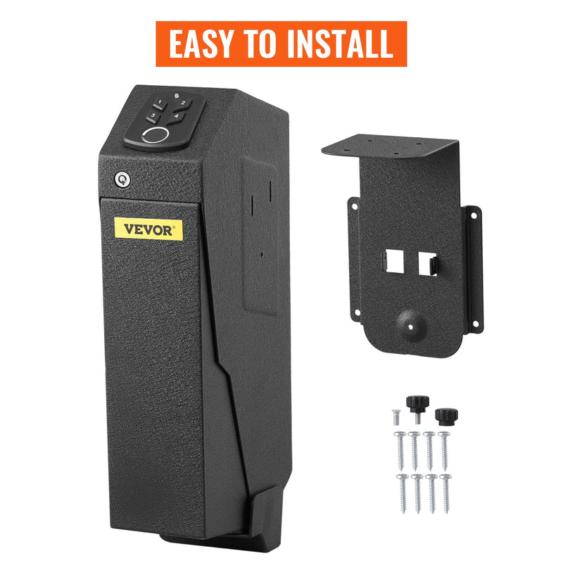 VEVOR pistoles seifs ar pirkstu nospiedumu sensoru – ātras piekļuves drošības kastīte ar atslēgu, slēdzeni un ieroča turētāju