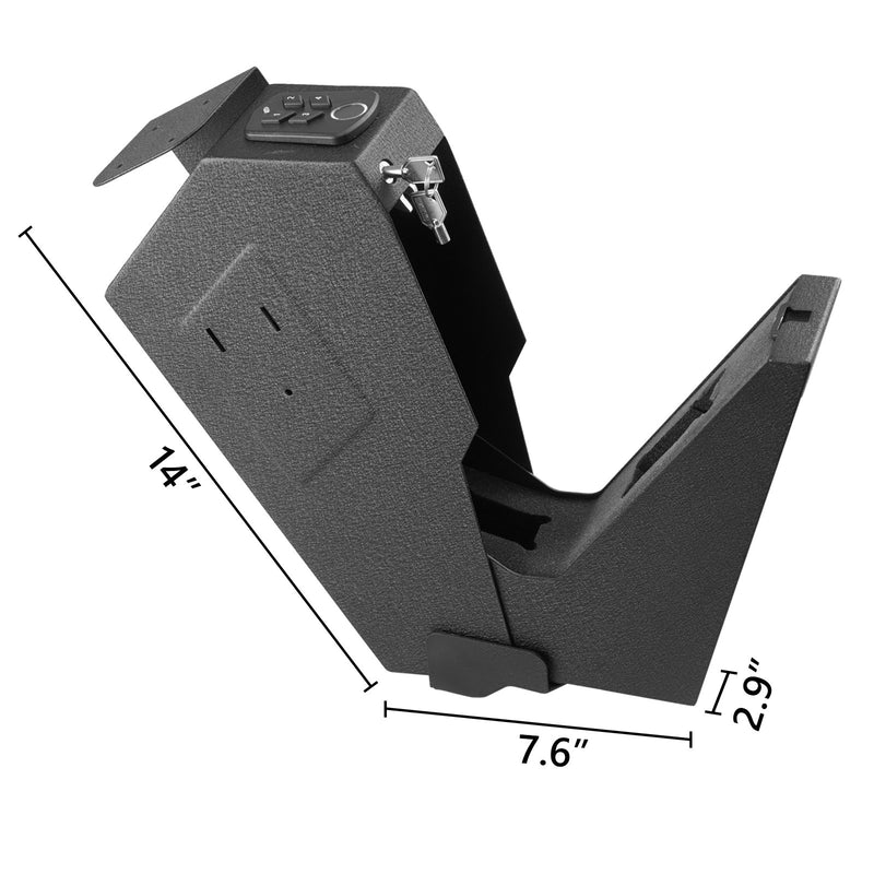 VEVOR pistoles seifs ar pirkstu nospiedumu sensoru – ātras piekļuves drošības kastīte ar atslēgu, slēdzeni un ieroča turētāju