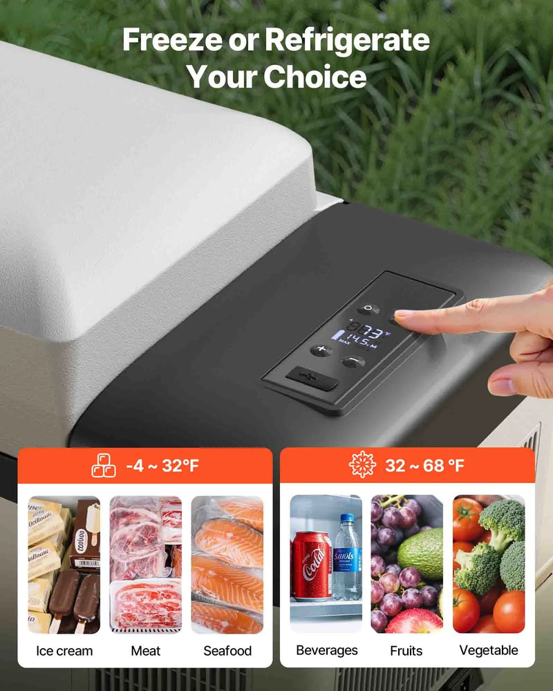20 L VEVOR portatīvais automašīnas kompresordzēsētājs–saldētava automašīnām, kravas auto, kemperiem, laivām un mājai, mini elektriskais ledusskapis ceļošanai, makšķerēšanai un āra aktivitātēm