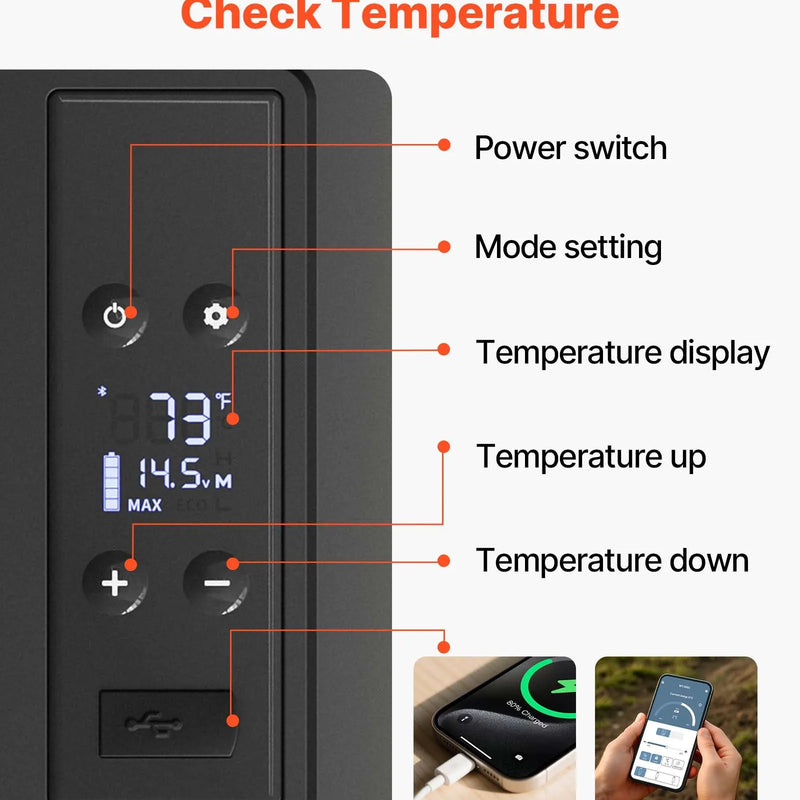 20 L VEVOR portatīvais automašīnas kompresordzēsētājs–saldētava automašīnām, kravas auto, kemperiem, laivām un mājai, mini elektriskais ledusskapis ceļošanai, makšķerēšanai un āra aktivitātēm