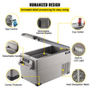 35L VEVOR automašīnas ledusskapis/saldētava, ideāls risinājums automašīnām, kravas automašīnām, treileriem, laivām, kā arī lietošanai mājās vai āra aktivitātēs, piemēram, ceļojumos, makšķerēšanā un kempingā.