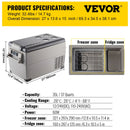 35L VEVOR automašīnas ledusskapis/saldētava, ideāls risinājums automašīnām, kravas automašīnām, treileriem, laivām, kā arī lietošanai mājās vai āra aktivitātēs, piemēram, ceļojumos, makšķerēšanā un kempingā.