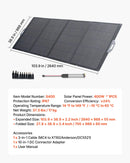 VEVOR 400 W salokāms saules panelis, 24 % augstas efektivitātes pārnēsājams monokristāliskais saules paneļu lādētājs ar MC4 izvadi un 10-vienā DC adapteri, IP67 ūdensizturīgs — piemērots enerģijas stacijām, kempingam un pārgājieniem