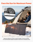 VEVOR 400 W salokāms saules panelis, 24 % augstas efektivitātes pārnēsājams monokristāliskais saules paneļu lādētājs ar MC4 izvadi un 10-vienā DC adapteri, IP67 ūdensizturīgs — piemērots enerģijas stacijām, kempingam un pārgājieniem