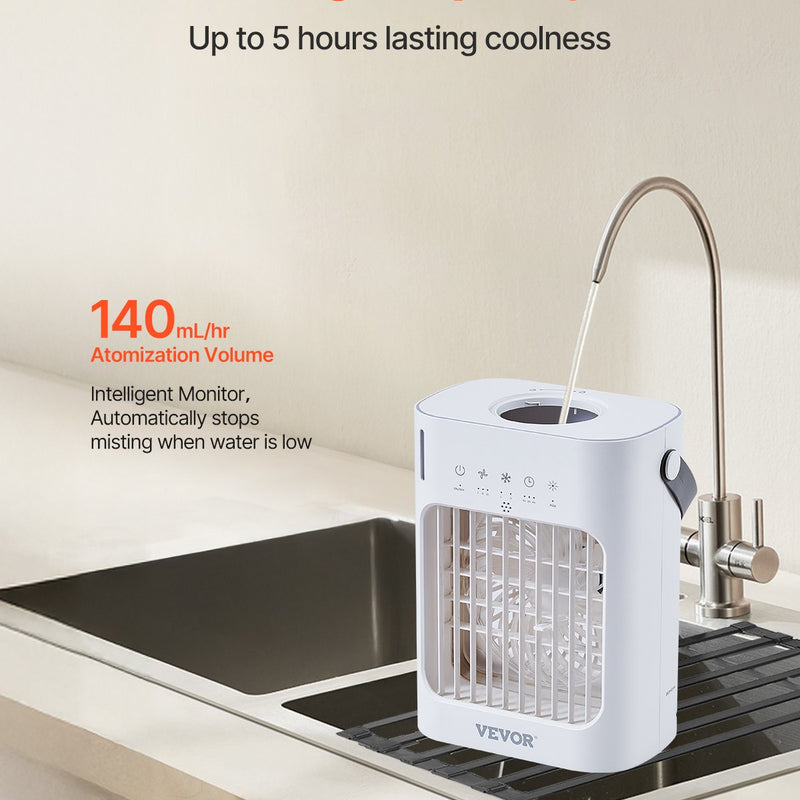 VEVOR portatīvais gaisa kondicionieris 4-in-1 iztvaikošanas gaisa dzesētājs ar 700 ml ūdens tvertni