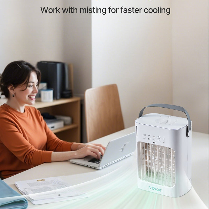 VEVOR portatīvais gaisa kondicionieris 4-in-1 iztvaikošanas gaisa dzesētājs ar 700 ml ūdens tvertni