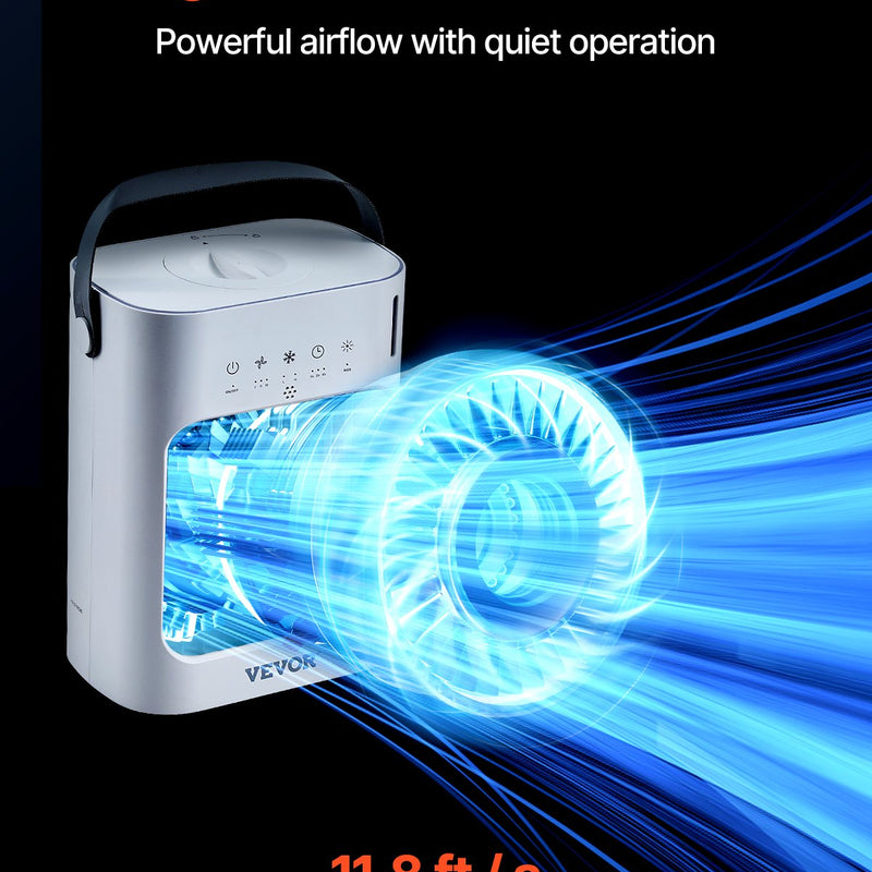 VEVOR portatīvais gaisa kondicionieris 4-in-1 iztvaikošanas gaisa dzesētājs ar 700 ml ūdens tvertni