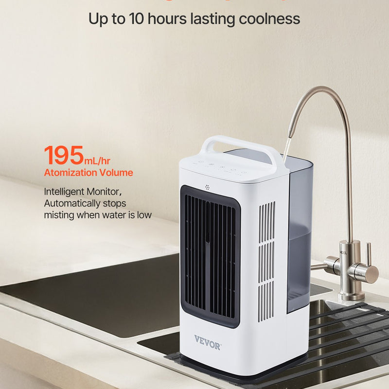 Pārvietojams 4-vienā gaisa dzesētājs ar 1,7 l ūdens tvertni