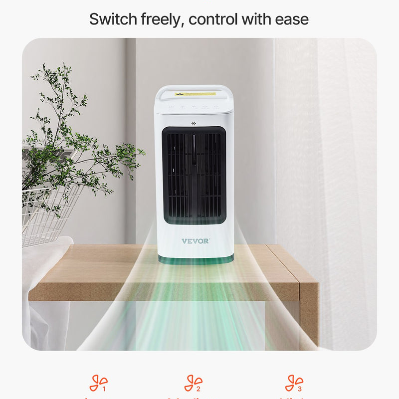 Pārvietojams 4-vienā gaisa dzesētājs ar 1,7 l ūdens tvertni