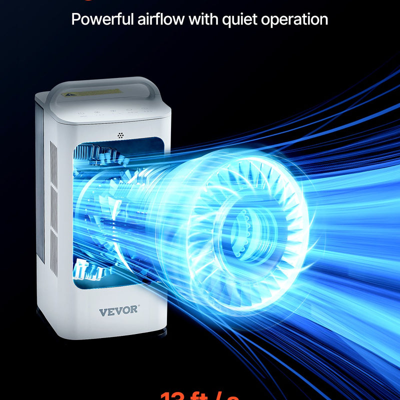 Pārvietojams 4-vienā gaisa dzesētājs ar 1,7 l ūdens tvertni