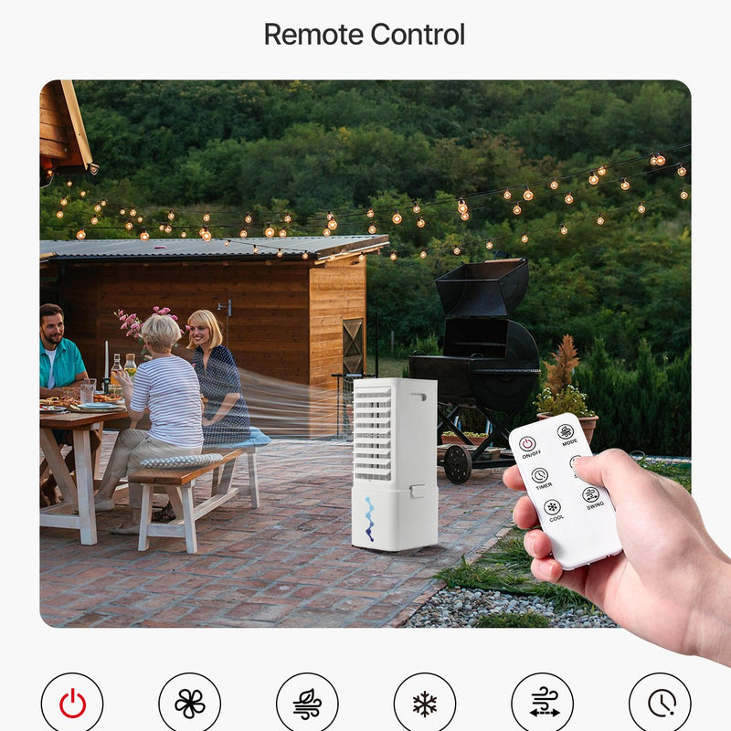 VEVOR iztvaikošanas gaisa dzesētājs 9L, 550 CFM, ar 2 ledus kastēm