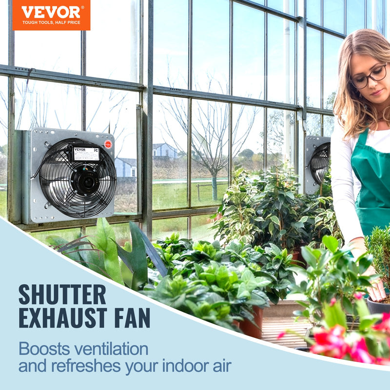 VEVOR žalūziju izplūdes ventilators, sienas montāžas, 254 mm, 1280 m³/h, AC motors