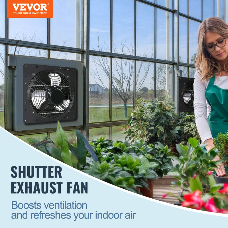 VEVOR Aizvaru Izplūdes Ventilators, Veikala Izplūdes Ventilators 254mm Ar Tālvadības Kontroli, Sienā Uzstādāms EC