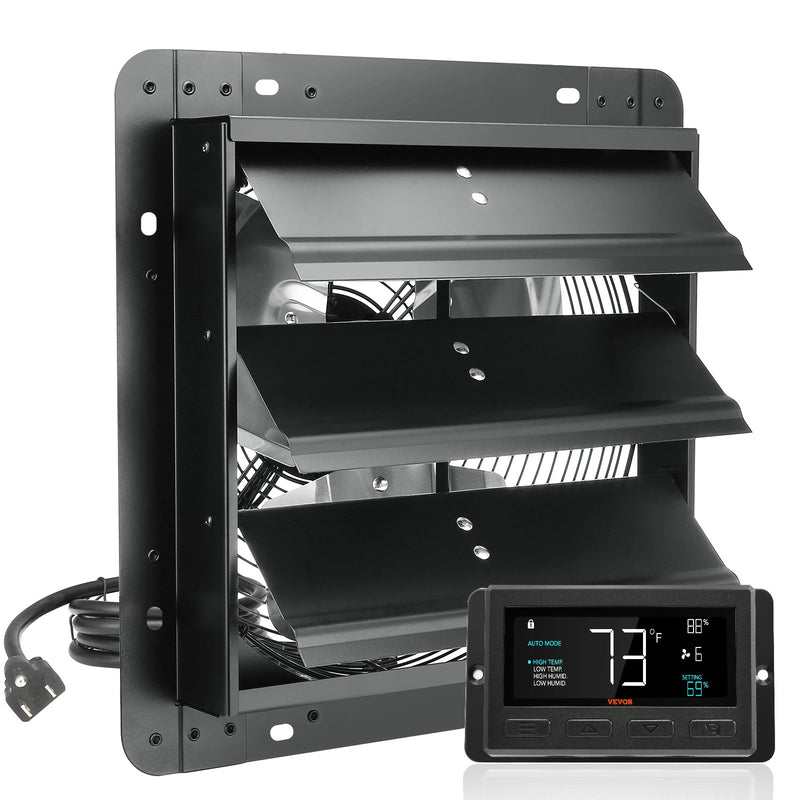 VEVOR žalūziju izplūdes ventilators, sienas montāžas, 305 mm, tālvadības pults, EC motors