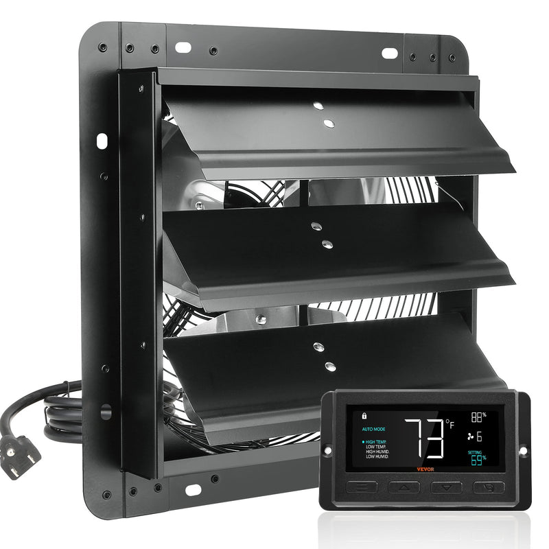 VEVOR žalūziju izplūdes ventilators, sienas montāžas, 305 mm, tālvadības pults, EC motors