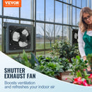 VEVOR žalūziju izplūdes ventilators, sienas montāžas, 305 mm, tālvadības pults, EC motors