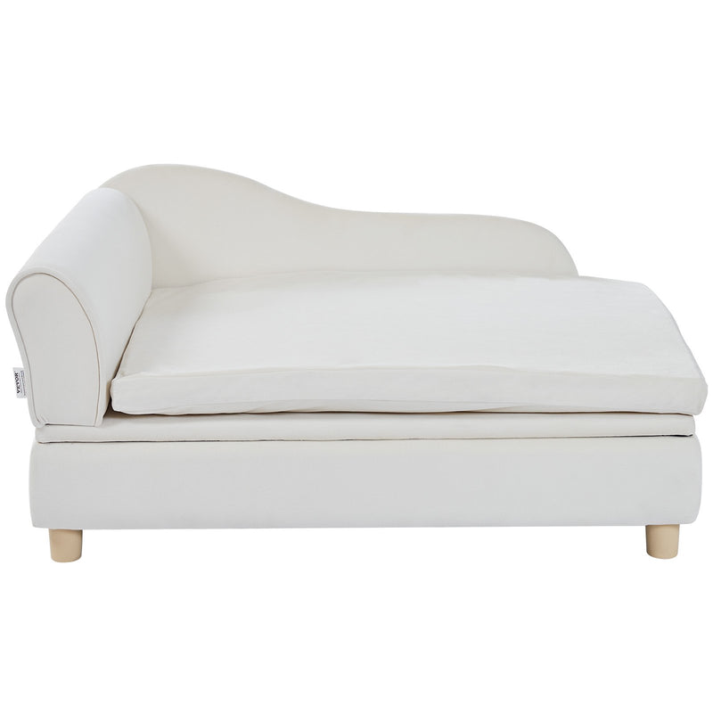 VEVOR mājdzīvnieku dīvāns, dīvāns lieliem suņiem un kaķiem, mīksts samta suņu dīvāns, kravnesība līdz 50 kg, kaķu dīvāns, balts