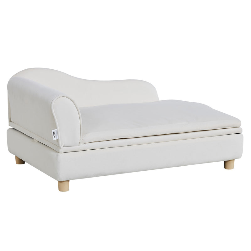 VEVOR mājdzīvnieku dīvāns, dīvāns lieliem suņiem un kaķiem, mīksts samta suņu dīvāns, kravnesība līdz 50 kg, kaķu dīvāns, balts