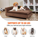 VEVOR samta dzīvnieku dīvāns lieliem suņiem un kaķiem, tumši brūns, 102×58×33 cm, 50 kg noslodze