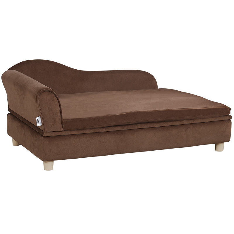 VEVOR samta dzīvnieku dīvāns lieliem suņiem un kaķiem, tumši brūns, 102×58×33 cm, 50 kg noslodze