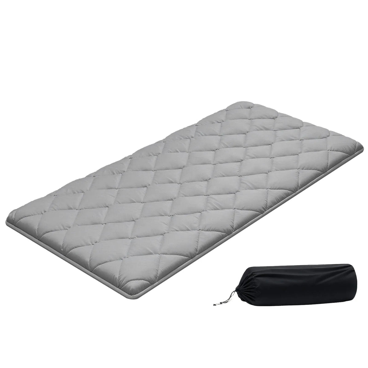 VEVOR salokāms japāņu tatami futona matracis Twin izmērs 2032 x 991 x 63,5 mm pelēkā krāsā ar uzglabāšanas somu un stiprinājumiem, 9 slāņu grīdas matracis gulēšanai, meditācijai un jogai - ZEMLETES.LV