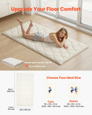 VEVOR japāņu tatami matracis 2032 × 991 × 63,5 mm, salokāms futona matracis ar uzglabāšanas somu un stiprinājumu, 9 slāņu grīdas matracis gulēšanai, kopmītnei, meditācijai un jogai, balts - ZEMLETES.LV