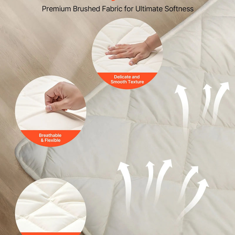 VEVOR japāņu tatami matracis 2032 × 991 × 63,5 mm, salokāms futona matracis ar uzglabāšanas somu un stiprinājumu, 9 slāņu grīdas matracis gulēšanai, kopmītnei, meditācijai un jogai, balts - ZEMLETES.LV