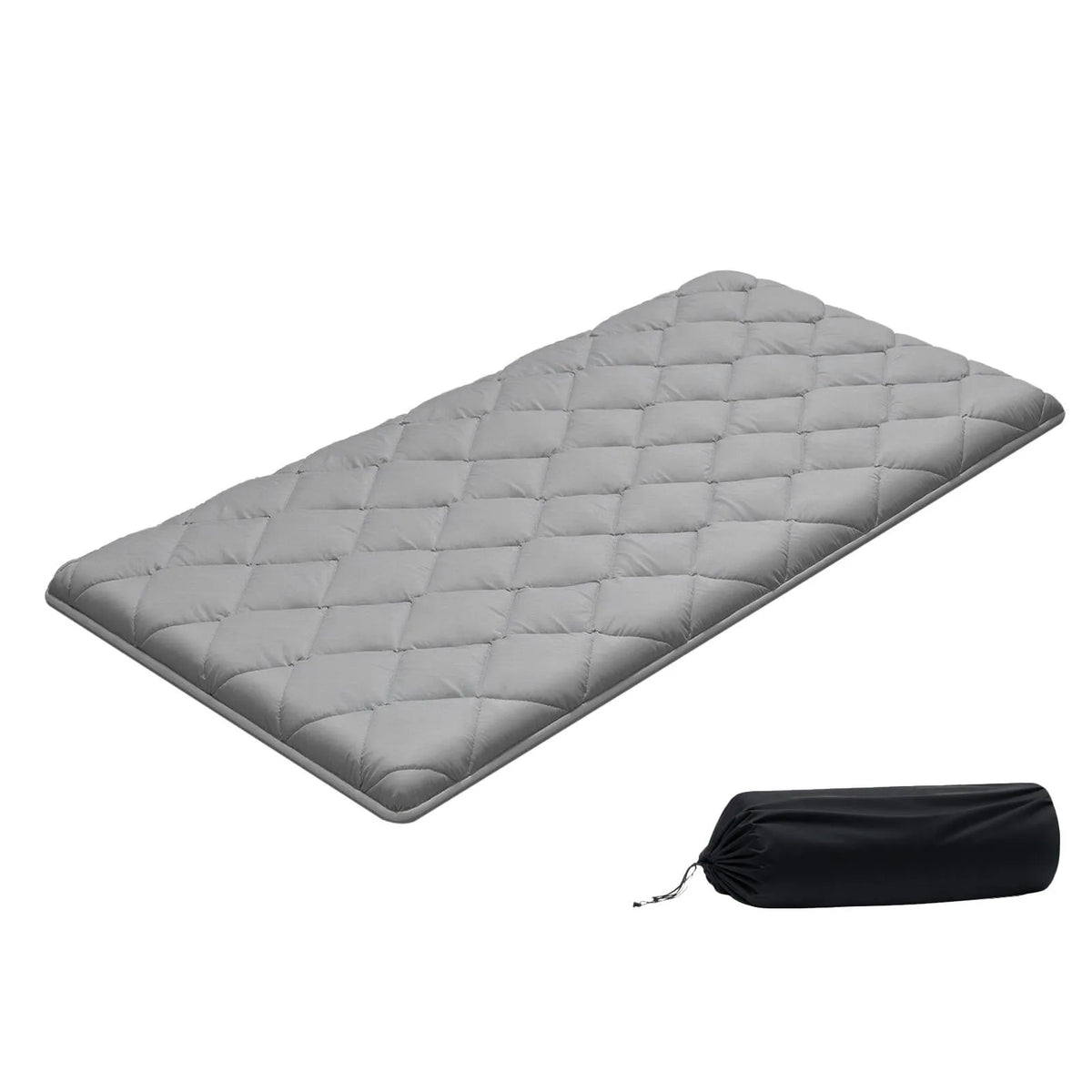 VEVOR salokāms japāņu tatami futona matracis Twin izmērs 2032 x 991 x 89 mm pelēkā krāsā ar uzglabāšanas somu un stiprinājumiem, 9 slāņu grīdas matracis gulēšanai, meditācijai un jogai - ZEMLETES.LV