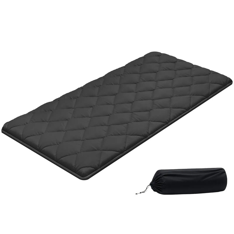 VEVOR japāņu tatami matracis 2032 × 991 × 89 mm, salokāms futona matracis ar uzglabāšanas somu un stiprinājumu, 9 slāņu grīdas matracis gulēšanai, kopmītnei, meditācijai un jogai, melns - ZEMLETES.LV