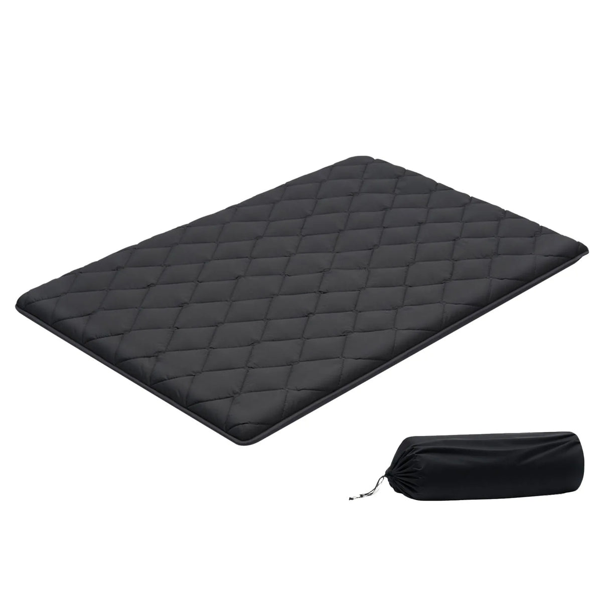 VEVOR salokāms japāņu tatami futona matracis Full izmērs 2032 x 1372 x 89 mm melnā krāsā ar uzglabāšanas somu un stiprinājumiem, 9 slāņu grīdas matracis gulēšanai, meditācijai un jogai - ZEMLETES.LV