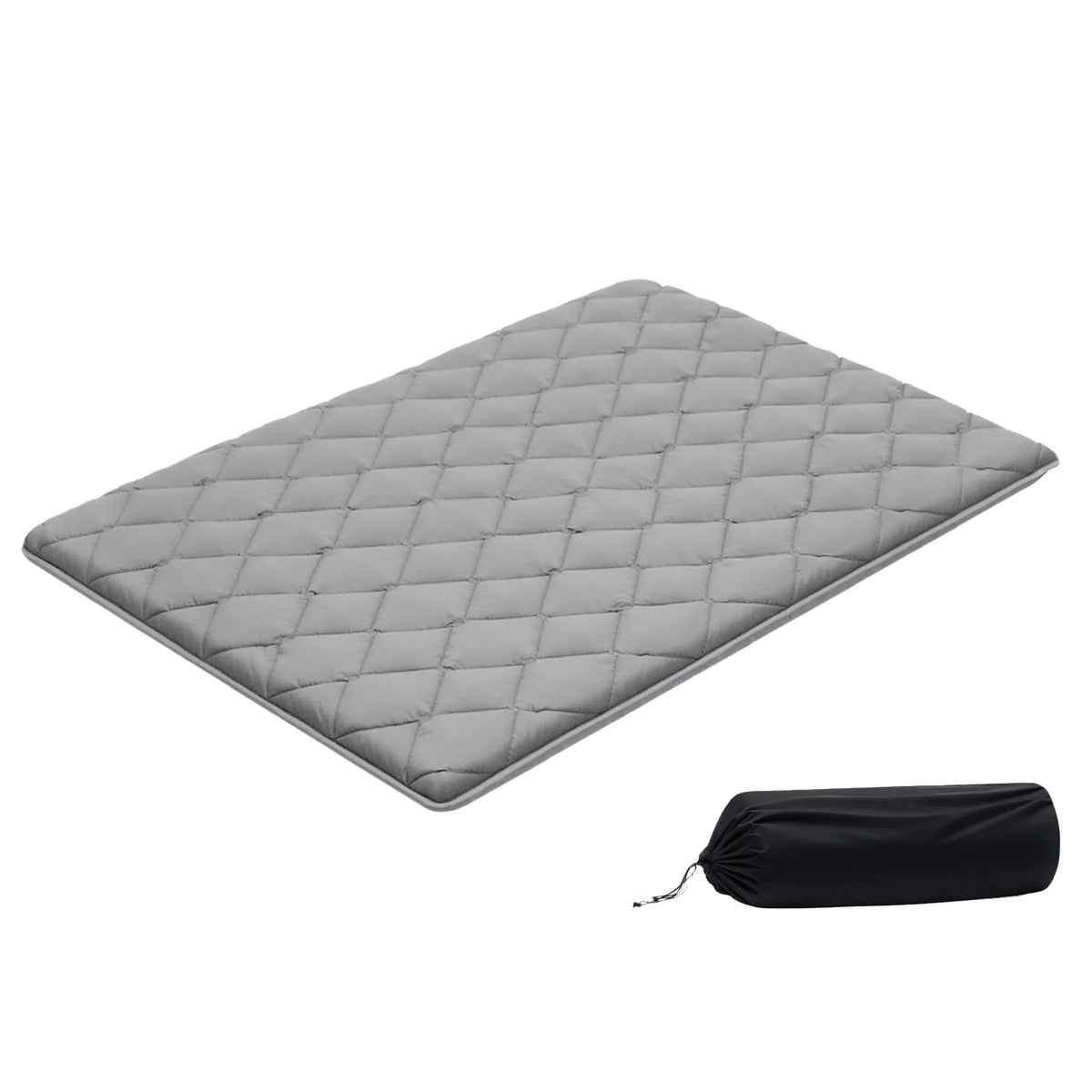 VEVOR salokāms japāņu tatami futona matracis Full izmērs 2032 x 1372 x 89 mm pelēkā krāsā ar uzglabāšanas somu un stiprinājumiem, 9 slāņu grīdas matracis gulēšanai, meditācijai un jogai - ZEMLETES.LV