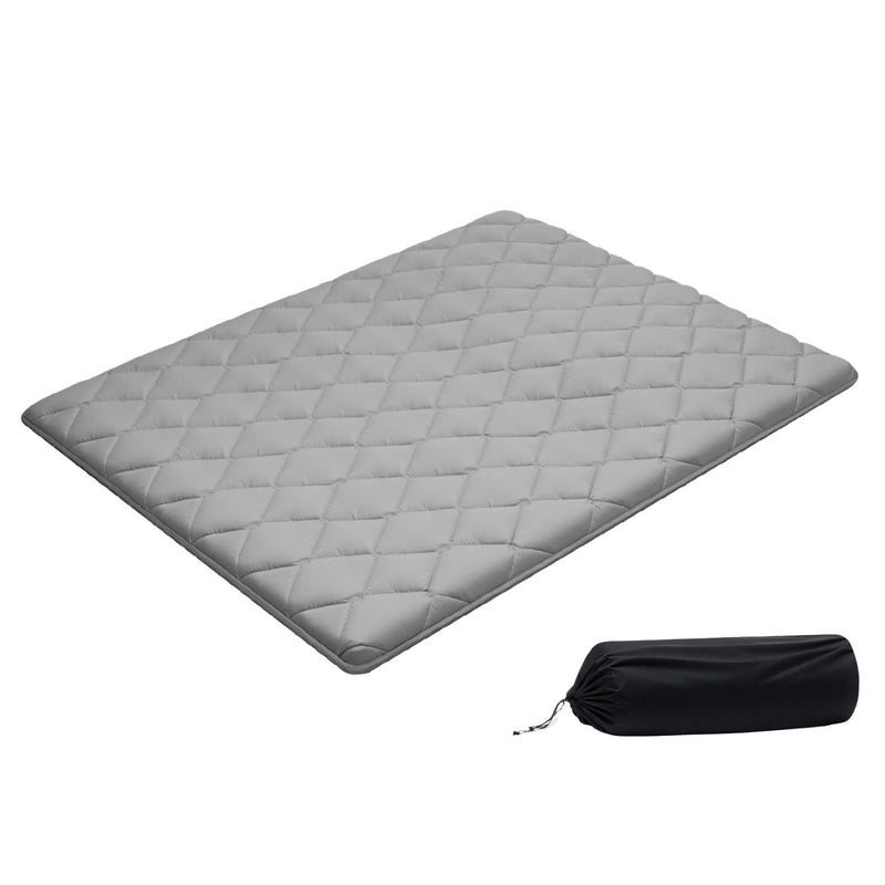 VEVOR salokāms japāņu tatami futona matracis Queen izmērs 2032 x 1524 x 63,5 mm pelēkā krāsā ar uzglabāšanas somu un stiprinājumiem, 9 slāņu grīdas matracis gulēšanai, meditācijai un jogai - ZEMLETES.LV