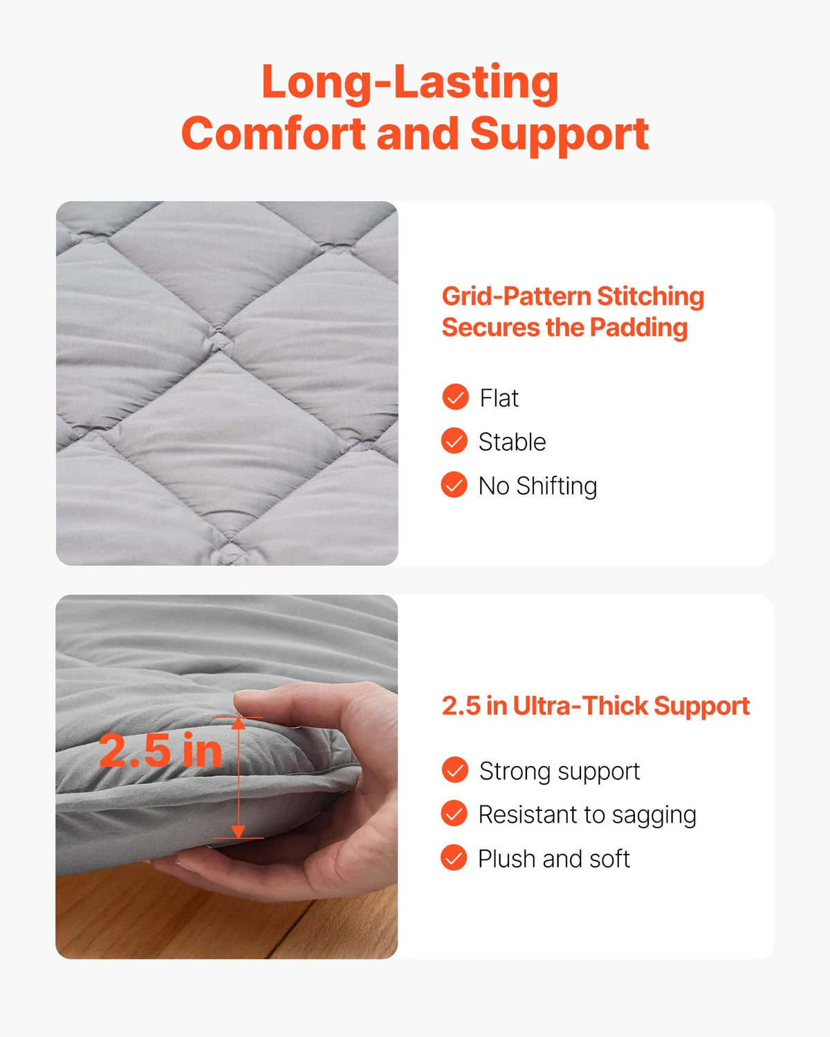 VEVOR salokāms japāņu tatami futona matracis Queen izmērs 2032 x 1524 x 63,5 mm pelēkā krāsā ar uzglabāšanas somu un stiprinājumiem, 9 slāņu grīdas matracis gulēšanai, meditācijai un jogai - ZEMLETES.LV
