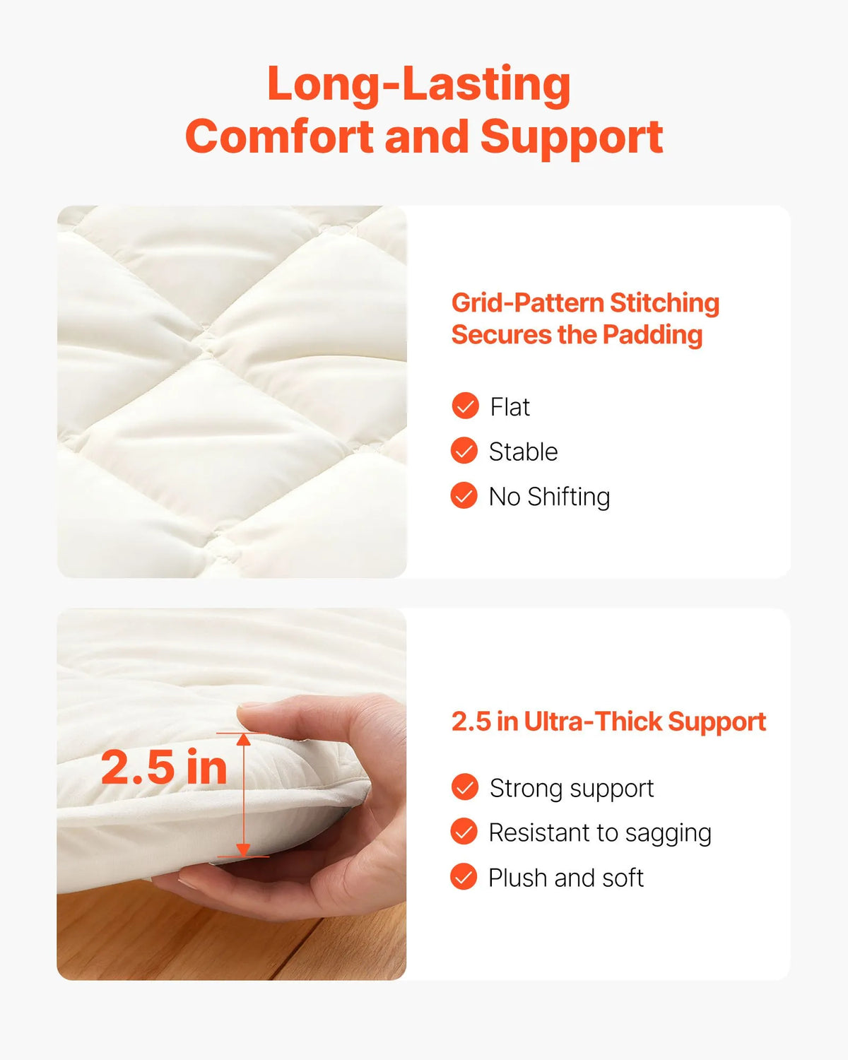 VEVOR japāņu tatami matracis 2032 × 1524 × 63,5 mm, salokāms futona matracis ar uzglabāšanas somu un stiprinājumu, 9 slāņu grīdas matracis gulēšanai, kopmītnei, meditācijai un jogai, balts - ZEMLETES.LV