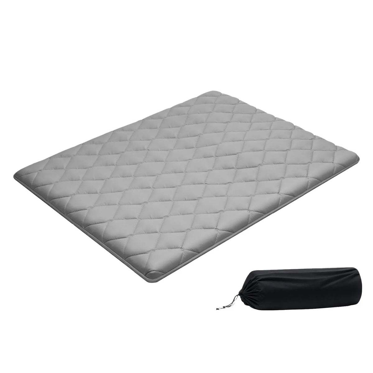 VEVOR salokāms japāņu tatami futona matracis Queen izmērs 2032 x 1524 x 89 mm pelēkā krāsā ar uzglabāšanas somu un stiprinājumiem, 9 slāņu grīdas matracis gulēšanai, meditācijai un jogai - ZEMLETES.LV