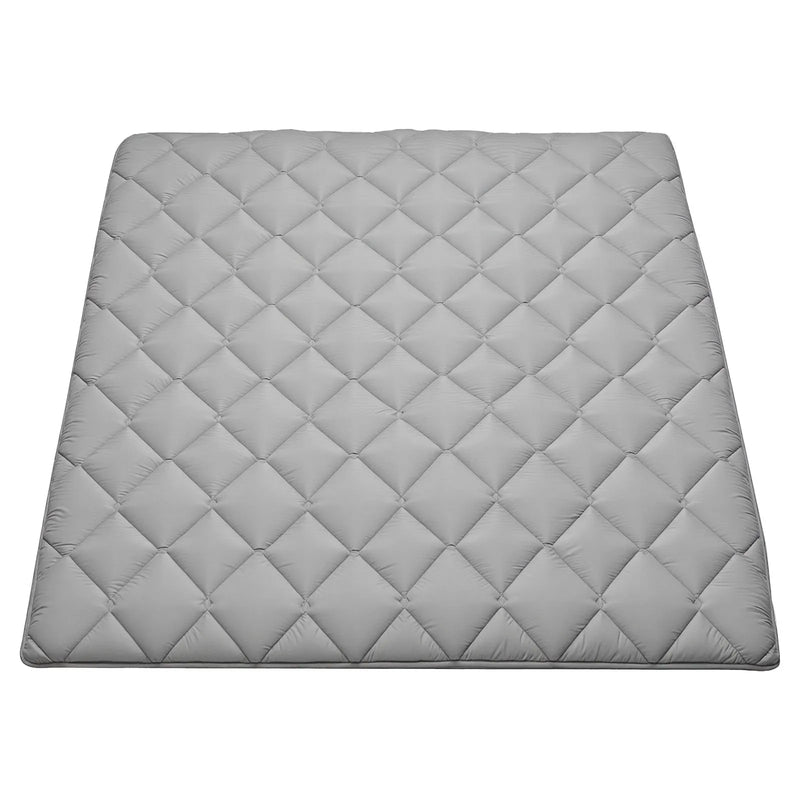 VEVOR salokāms japāņu tatami futona matracis Queen izmērs 2032 x 1524 x 89 mm pelēkā krāsā ar uzglabāšanas somu un stiprinājumiem, 9 slāņu grīdas matracis gulēšanai, meditācijai un jogai - ZEMLETES.LV
