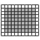 Kravas automašīnas kravas tīkls 2,44 x 2,04 m ar sprūdrata sprādzēm un S-veida āķiem, paredzēts pikapa kravas kastēm, kravnesība līdz 500 kg