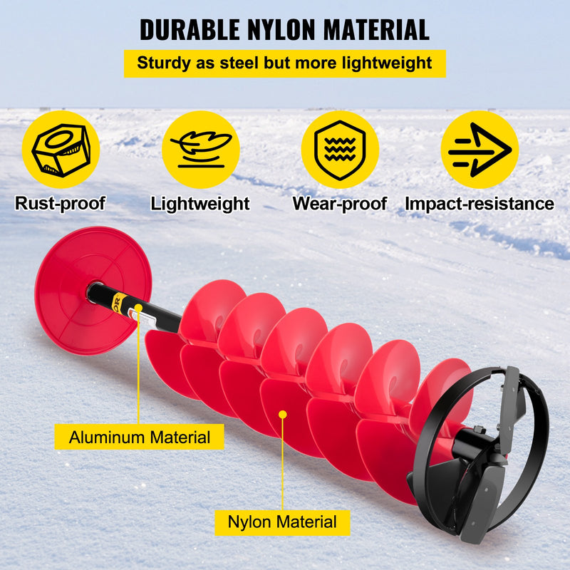 VEVOR ledus urbšanas urbis, 150 mm neilona urbis, 990 mm garš, ar 300 mm pagarinājuma stieni, adapteri, augšējo plāksni un asmens aizsargu