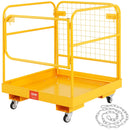 VEVOR drošības platforma iekrāvējam, 544,3 kg kravnesība, 91,4 x 91,4 cm salokāma darba platforma ar bloķējamiem grozāmiem riteņiem, drenāžas atveri un drošības ķēdi, paredzēta 1–2 personām darbam augstumā