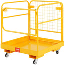 VEVOR drošības platforma iekrāvējam, 544,3 kg kravnesība, 91,4 x 91,4 cm salokāma darba platforma ar bloķējamiem grozāmiem riteņiem, drenāžas atveri un drošības ķēdi, paredzēta 1–2 personām darbam augstumā