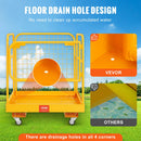 VEVOR drošības platforma iekrāvējam, 544,3 kg kravnesība, 91,4 x 91,4 cm salokāma darba platforma ar bloķējamiem grozāmiem riteņiem, drenāžas atveri un drošības ķēdi, paredzēta 1–2 personām darbam augstumā