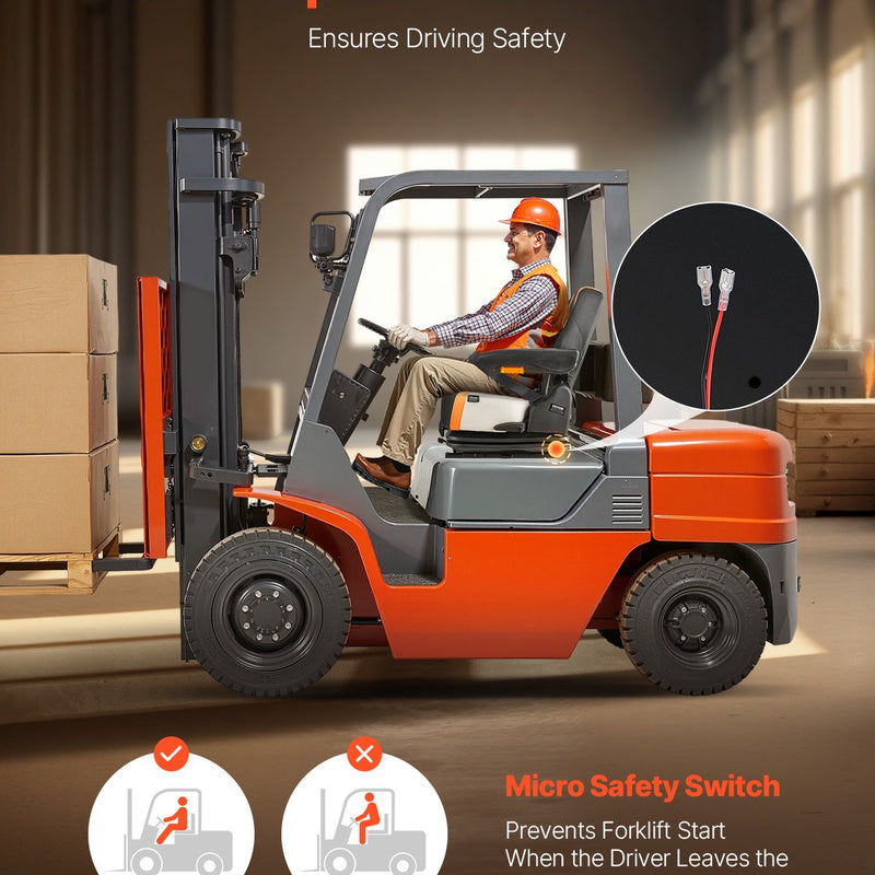 VEVOR universālais iekrāvēja sēdeklis ar nolokāmu atzveltni – regulējams traktora sēdeklis ar amortizāciju