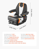 VEVOR universālais iekrāvēja sēdeklis ar nolokāmu atzveltni – regulējams traktora sēdeklis ar amortizāciju