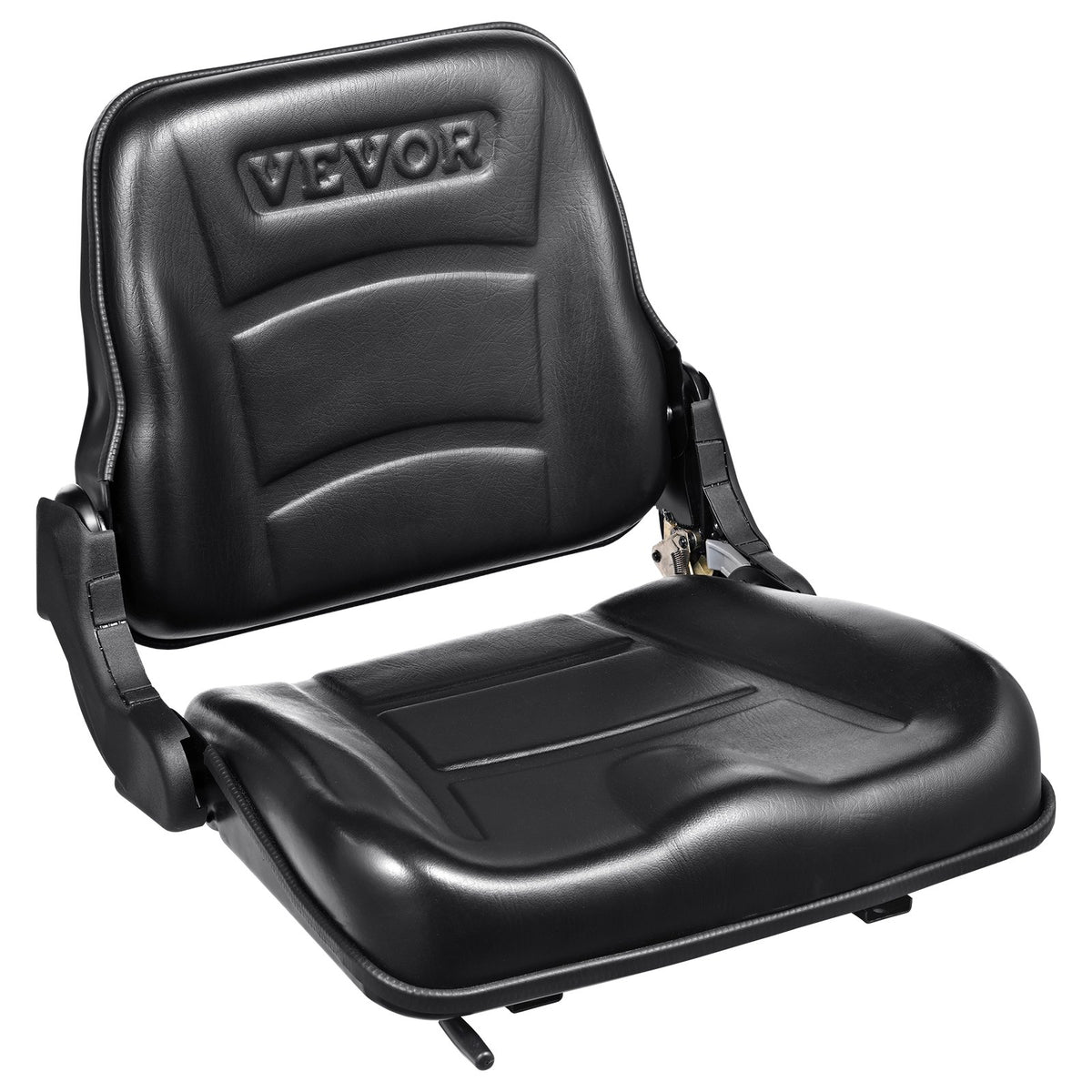 VEVOR Universal Loader Seat, Foldable Tractor Seat with Adjustable Backrest Angle and Micro Switch, 160–340 mm Rail Spacing, Suitable for Tractors, Loaders and Excavators