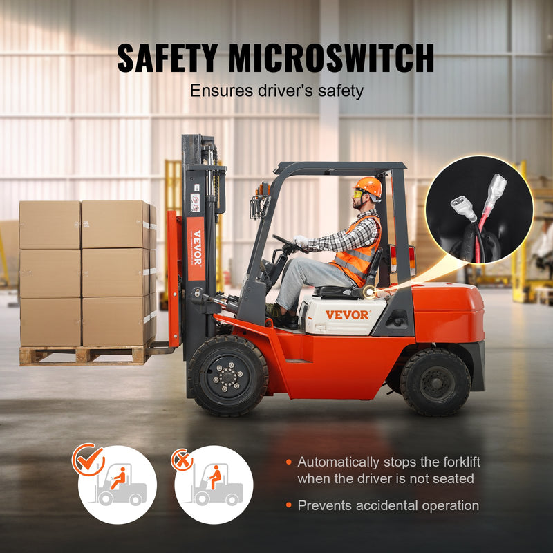 VEVOR universāls iekrāvēja sēdeklis, nolokāms traktora sēdeklis ar regulējamu atzveltnes leņķi un mikro slēdzi, 160–340 mm sliedes attālums, piemērots traktoriem, iekrāvējiem un ekskavatoriem