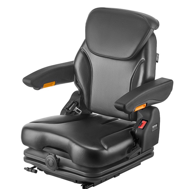 VEVOR iekrāvēja sēdeklis, nolokāms traktora piekares sēdeklis ar regulējamu atzveltni un galvas balstu