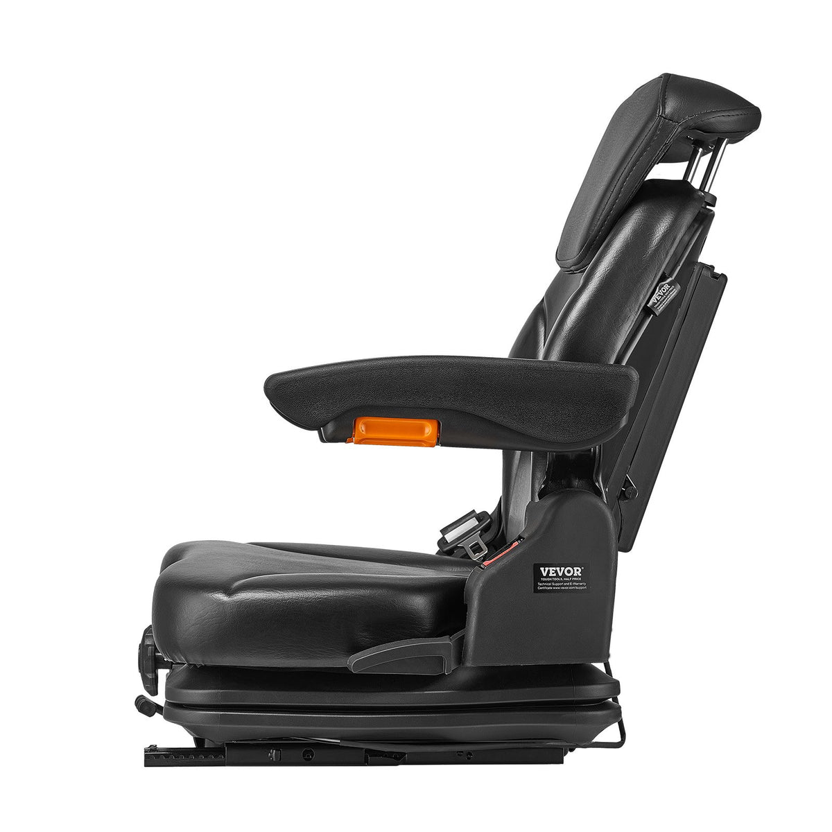 VEVOR Loader Seat, Foldable Tractor Trailer Seat with Adjustable Backrest and Headrest