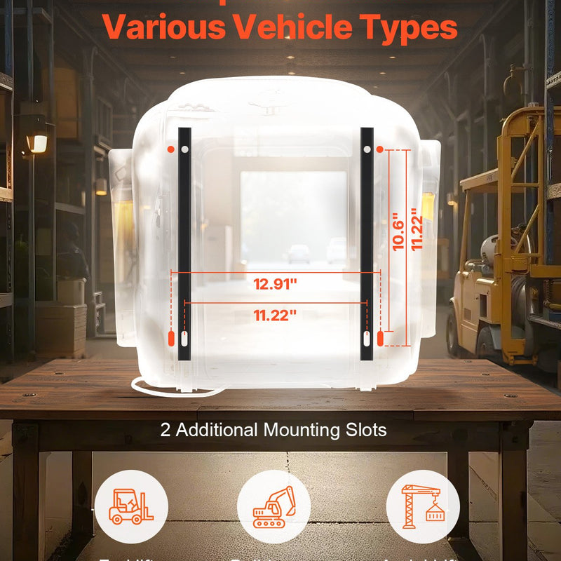 VEVOR iekrāvēja sēdeklis, nolokāms traktora piekares sēdeklis ar regulējamu atzveltni un galvas balstu